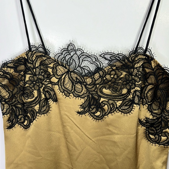 JAY GODFREY NWT WOMEN’S JACOBS GOLD SLIP SHEATH LACE MIDI DRESS SZ 4 - Picture 6 of 11
